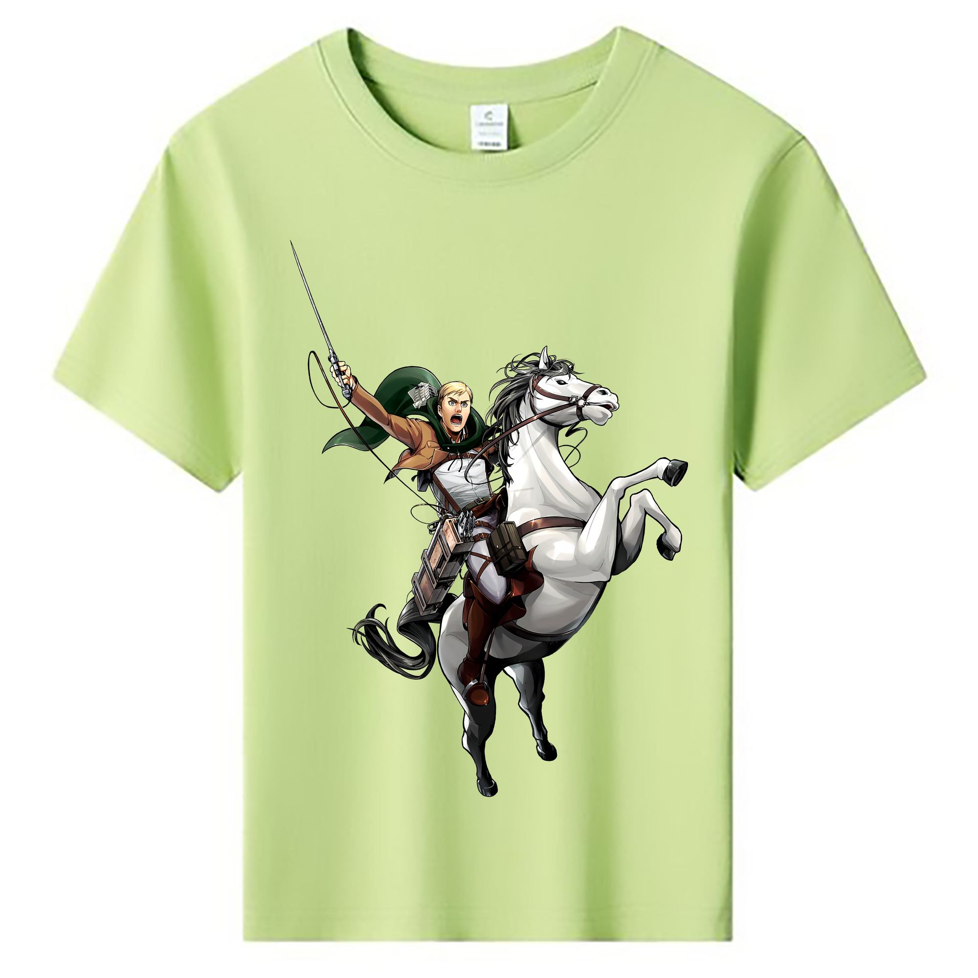 （画像用） 進撃の巨人 エルヴィン・スミス Attack on Titan Erwin Smith 綿100％キッズTシャツ（フロントプリント）